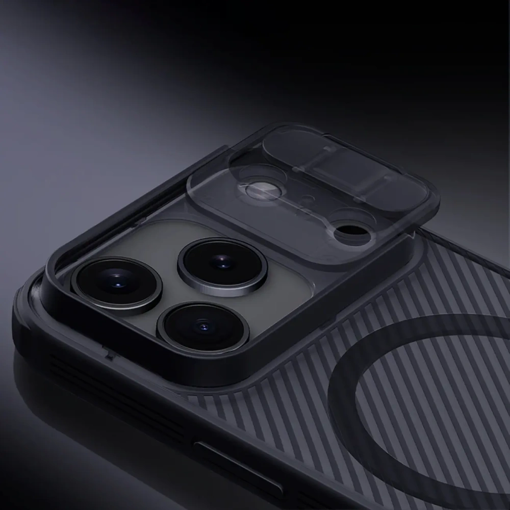 Etui Nillkin CamShield Pro Magnetic Case do Apple iPhone 17 Pro półprzezroczyste czarne