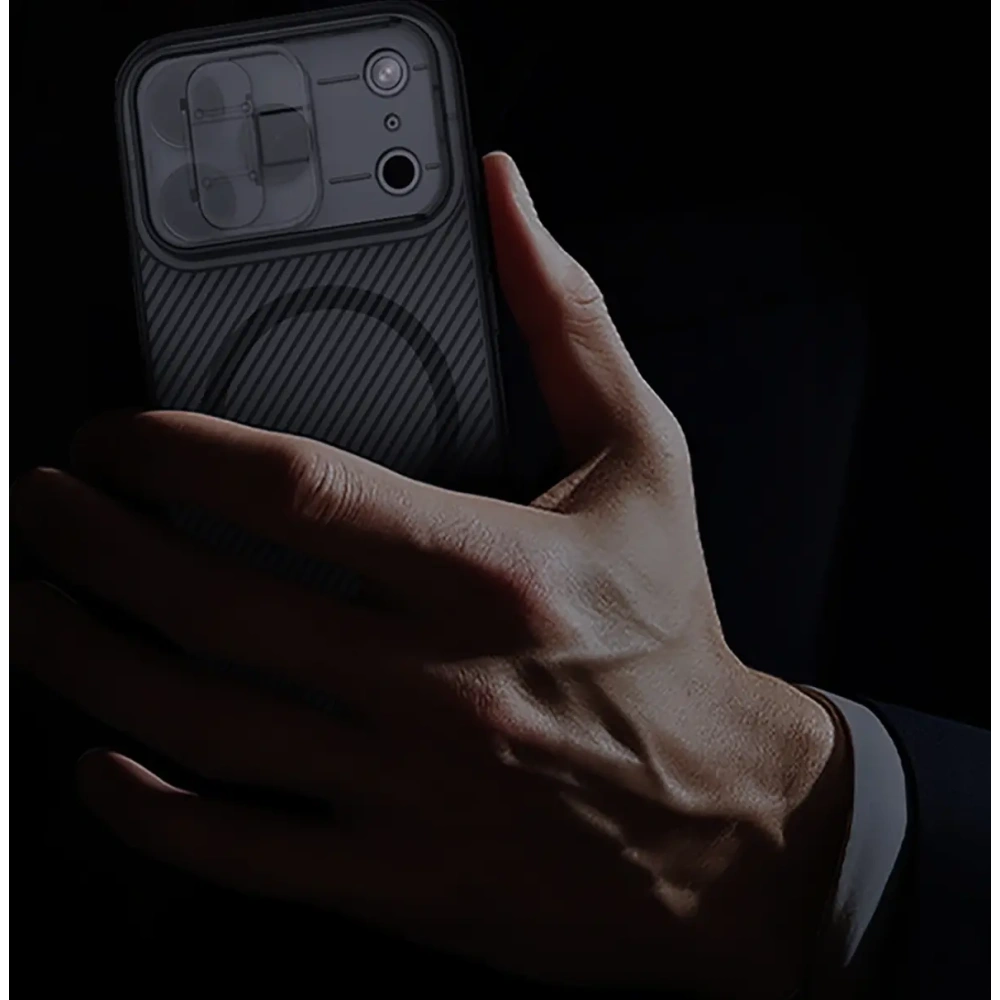 Etui Nillkin CamShield Pro Magnetic Case do Apple iPhone 17 Pro półprzezroczyste czarne