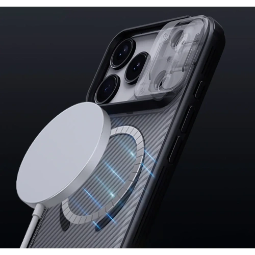 Etui Nillkin CamShield Pro Magnetic Case do Apple iPhone 17 Pro półprzezroczyste czarne