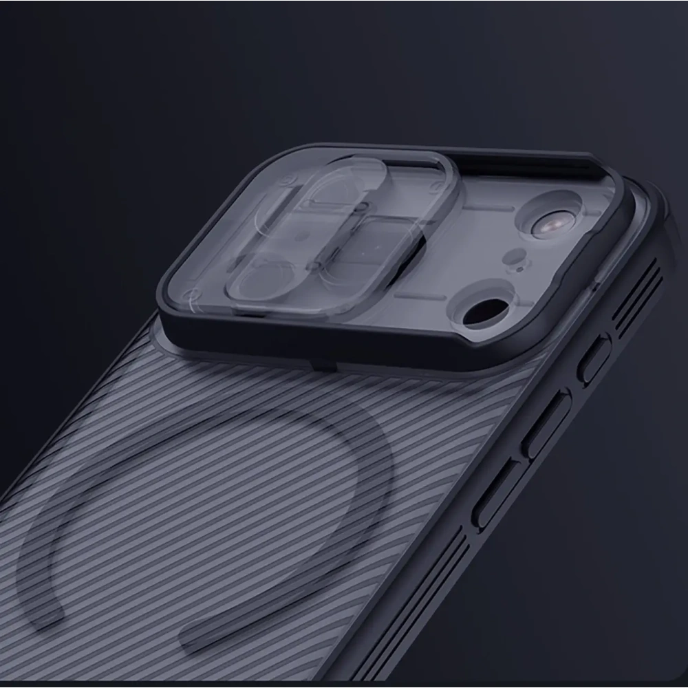 Etui Nillkin CamShield Pro Magnetic Case do Apple iPhone 17 Pro półprzezroczyste czarne