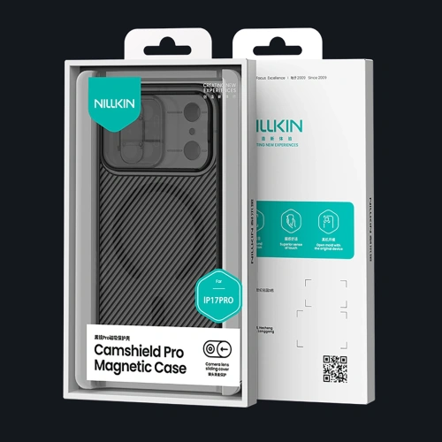 Etui Nillkin CamShield Pro Magnetic Case do Apple iPhone 17 Pro półprzezroczyste czarne