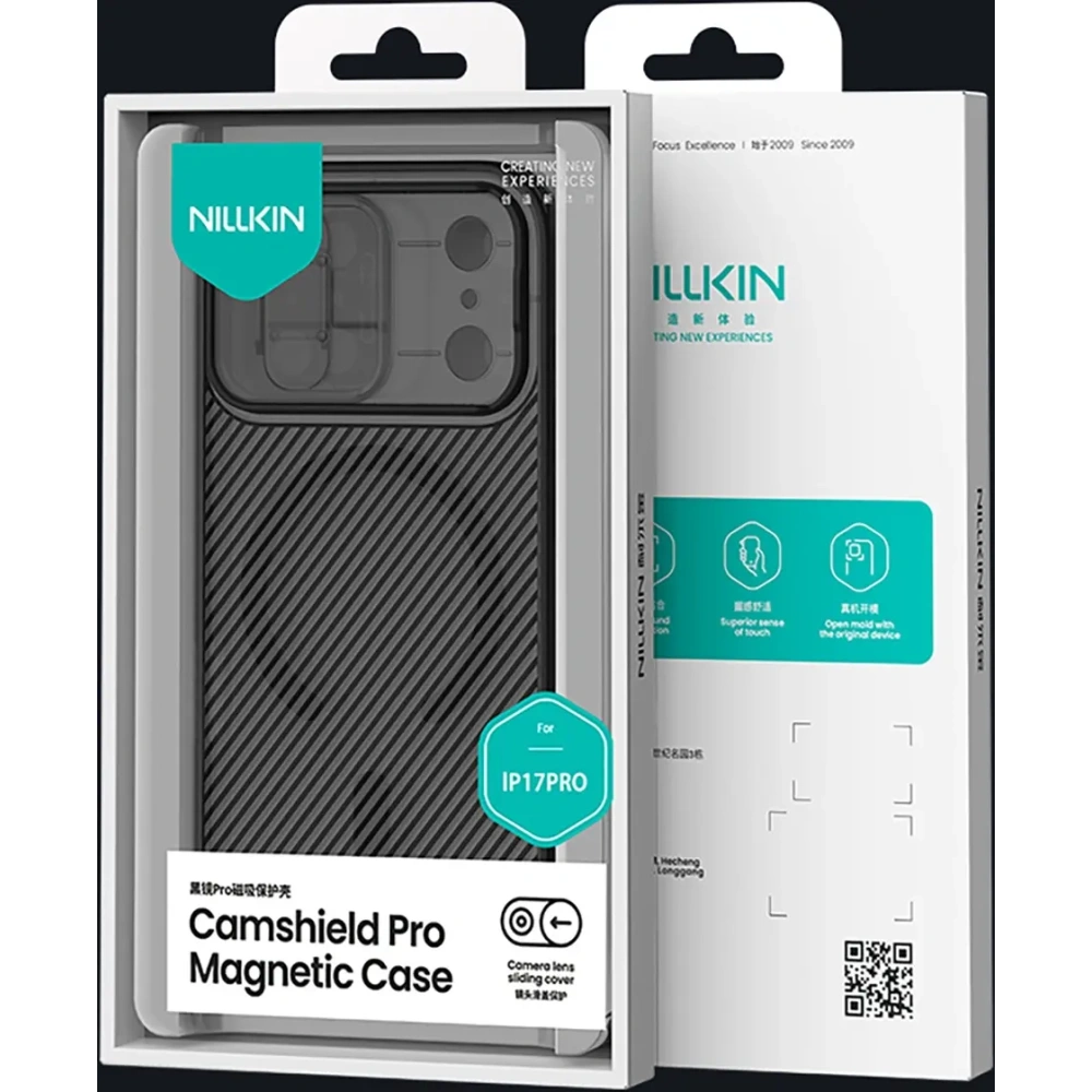Etui Nillkin CamShield Pro Magnetic Case do Apple iPhone 17 Pro półprzezroczyste czarne