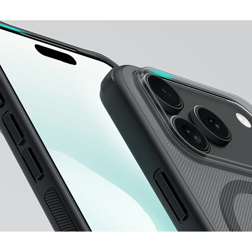 Etui Nillkin Super Frosted Shield Pro Magnetic MagSafe do Apple iPhone 17 Pro półprzezroczyste czarne