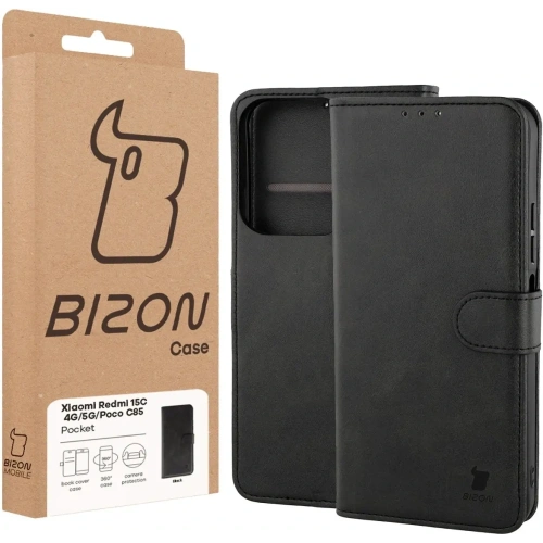 Etui z klapką Bizon Case Pocket do Xiaomi Redmi 15C 4G / 5G / Poco C85 czarne