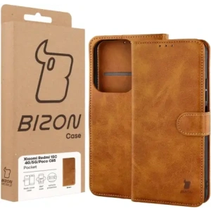 Etui z klapką Bizon Case Pocket do Xiaomi Redmi 15C 4G / 5G / Poco C85 brązowe