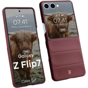 Pancerne etui Bizon Case Tur do Samsung Galaxy Z Flip7 burgundowe
