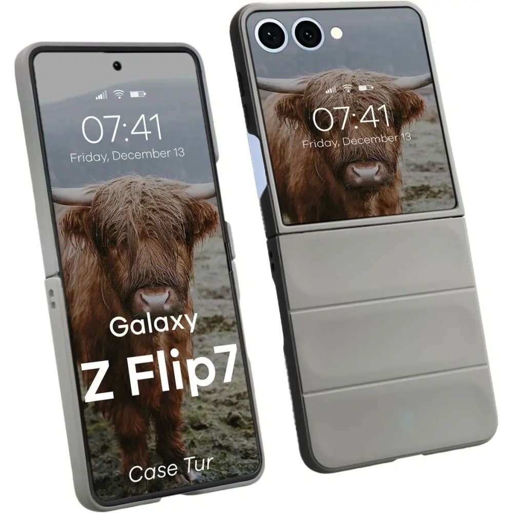 Pancerne etui Bizon Case Tur do Samsung Galaxy Z Flip7 szare