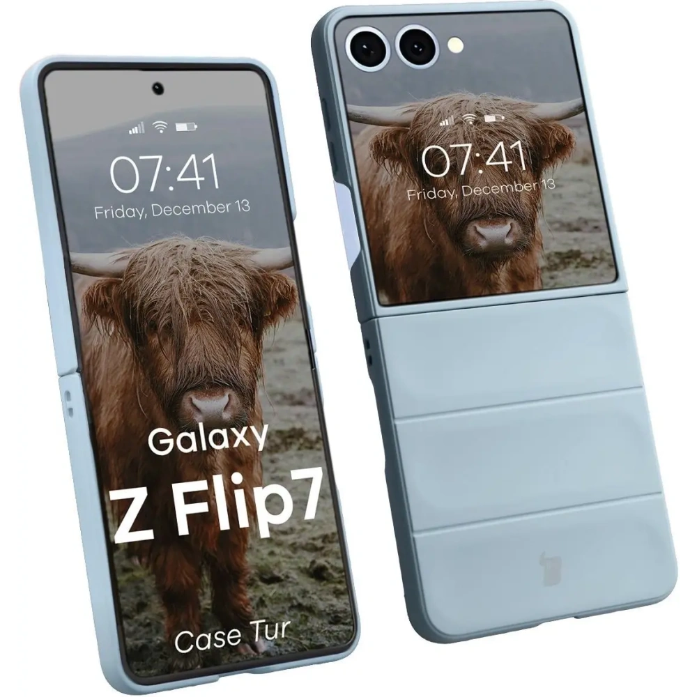 Pancerne etui Bizon Case Tur do Samsung Galaxy Z Flip7 błękitne