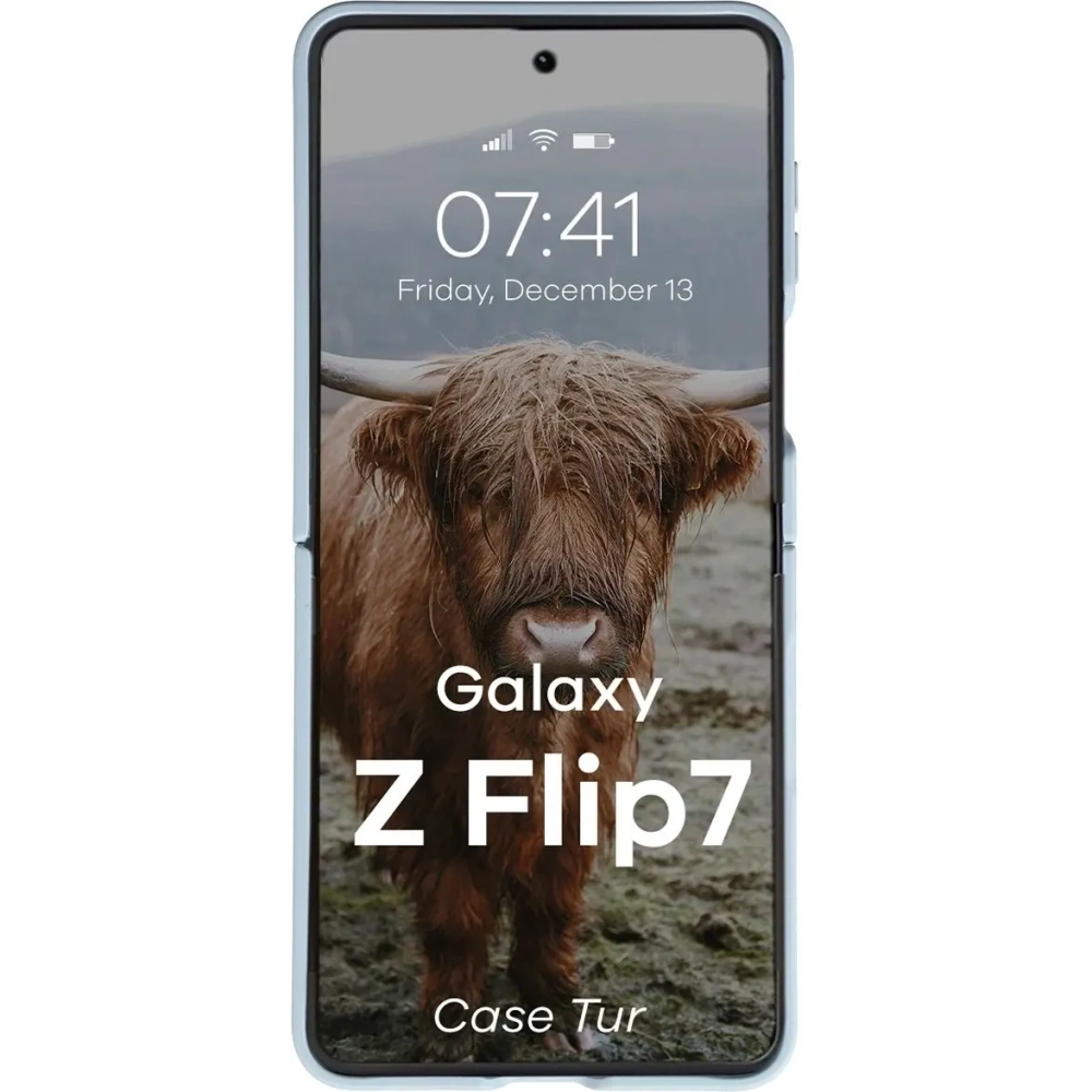 Pancerne etui Bizon Case Tur do Samsung Galaxy Z Flip7 błękitne