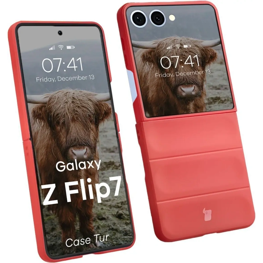 Pancerne etui Bizon Case Tur do Samsung Galaxy Z Flip7 czerwone