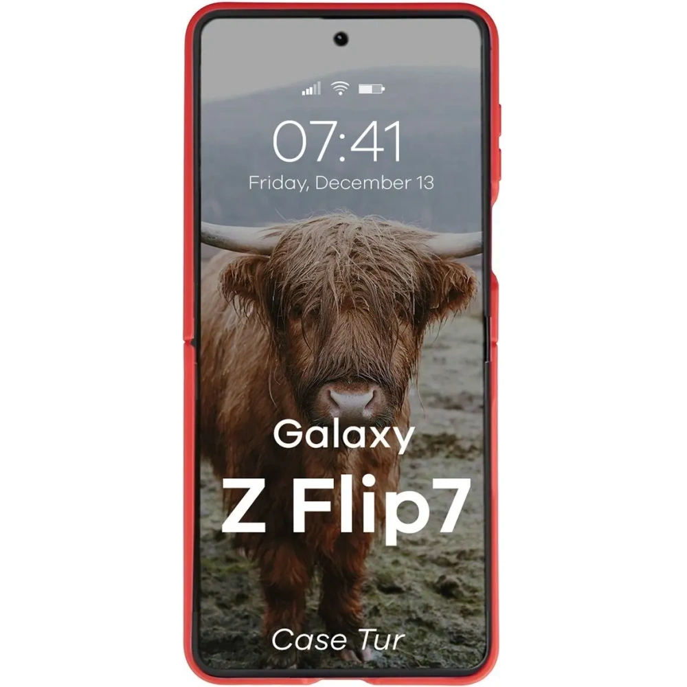 Pancerne etui Bizon Case Tur do Samsung Galaxy Z Flip7 czerwone