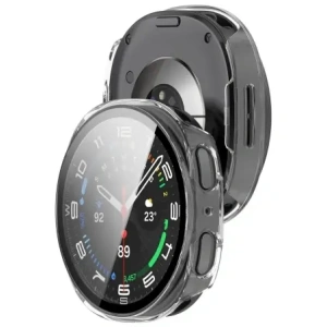 Etui ze szkłem do zegarka Bizon Case+Glass Watch do Samsung Samsung Galaxy Watch 8 44mm przeźroczyste