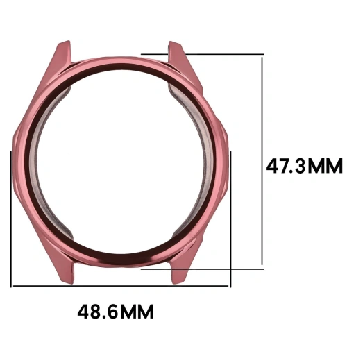 Etui z osłoną ekranu Bizon Case Watch Felipe do Huawei Watch GT6 46 mm różowe