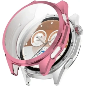 Etui z osłoną ekranu Bizon Case Watch Felipe do Huawei Watch GT6 46 mm różowe