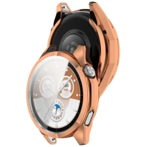 Etui z osłoną ekranu Bizon Case Watch Felipe do Huawei Watch GT6 46 mm różowozłote