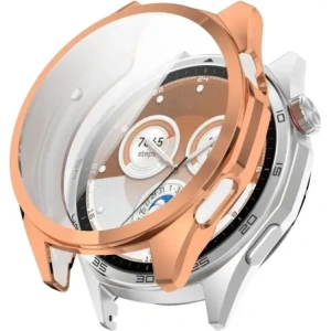Etui z osłoną ekranu Bizon Case Watch Felipe do Huawei Watch GT6 46 mm różowozłote
