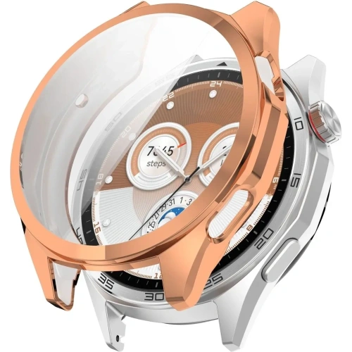 Etui z osłoną ekranu Bizon Case Watch Felipe do Huawei Watch GT6 46 mm różowozłote