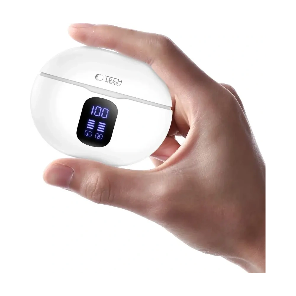 Słuchawki bezprzewodowe dokanałowe Tech-Protect UltraBoost TWS Earphone Pro G2 White