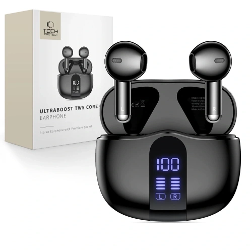 Bezprzewodowe słuchawki douszne Tech-Protect Ultraboost TWS Earphone Core G2 Balck Bezprzewodowe słuchawki douszne Tech-Protect Ultraboost TWS Earphone Core G2 Balck