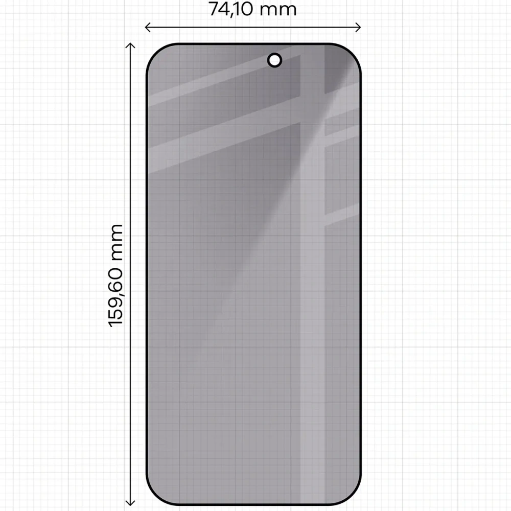 Prywatyzujące szkło hartowane Bizon Glass Edge Shadow do Apple iPhone 17 Pro Max przyciemniane z czarną ramką