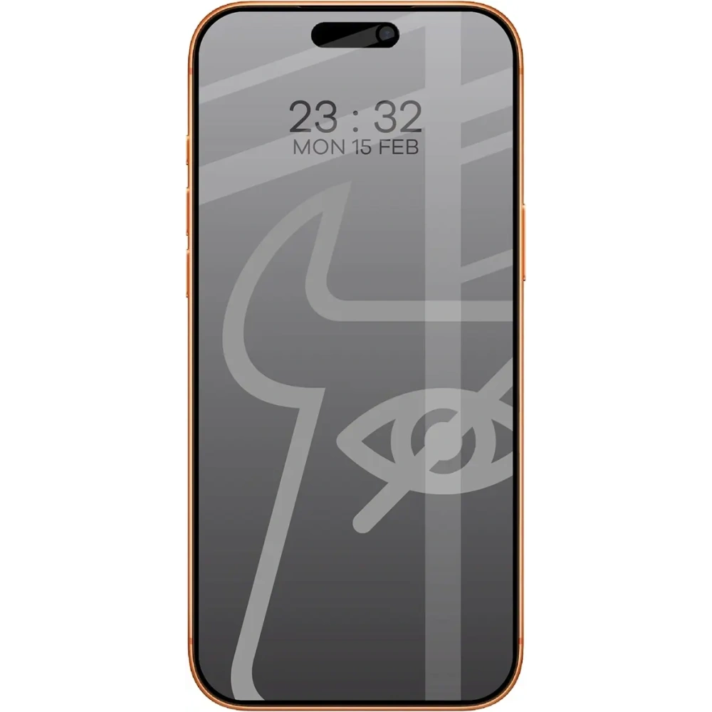 Prywatyzujące szkło hartowane Bizon Glass Edge Shadow do Apple iPhone 17 Pro Max przyciemniane z czarną ramką