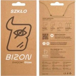 Prywatyzujące szkło hartowane Bizon Glass Edge Shadow do Apple iPhone 17 Pro Max przyciemniane z czarną ramką