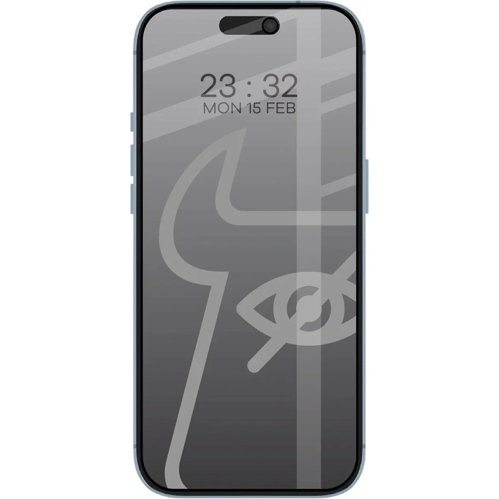 Prywatyzujące szkło hartowane Bizon Glass Edge Shadow do Apple iPhone Air przyciemniane z czarną ramką