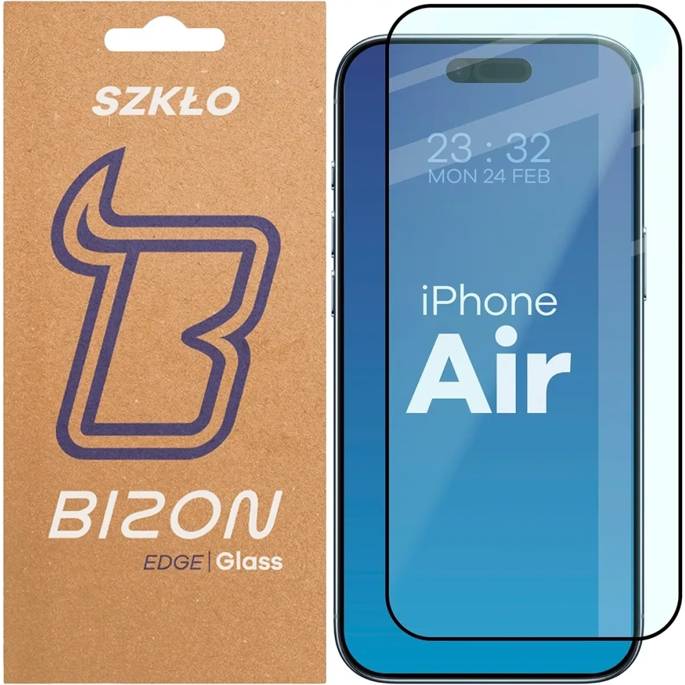 Szkło hartowane Bizon Glass Edge 2 do Apple iPhone Air czarna ramka