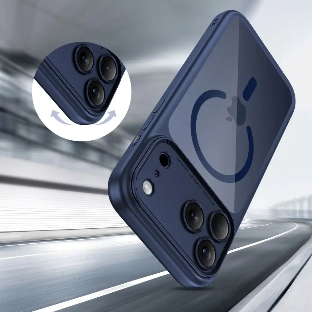 Etui Tech-Protect Magpeak MagSafe CC do Apple iPhone 17 Pro Deep Blue/clear