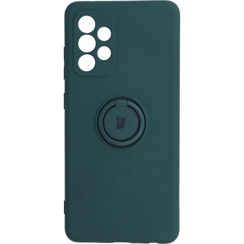 Etui Bizon Case Silicone Ring do Samsung Galaxy A52s / A52 5G / 4G ciemnozielone