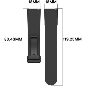 Silikonowy pasek Bizon Strap Watch Silicone L do Quick Release 18mm czarny