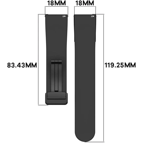 Silikonowy pasek Bizon Strap Watch Silicone L do Quick Release 18mm czarny