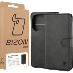 Etui z klapką Bizon Case Pocket do Xiaomi 15T Pro czarne Etui z klapką Bizon Case Pocket do Xiaomi 15T Pro czarne
