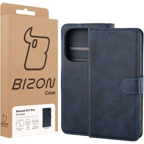 Etui z klapką Bizon Case Pocket do Xiaomi 15T Pro granatowe
