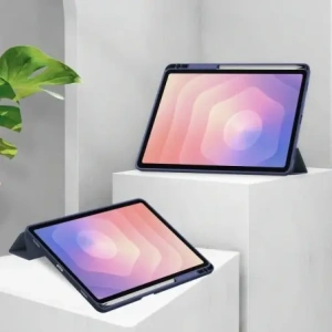 Etui z klapką Bizon Case Tab Clear Matt do Samsung Galaxy Tab S11 granatowe