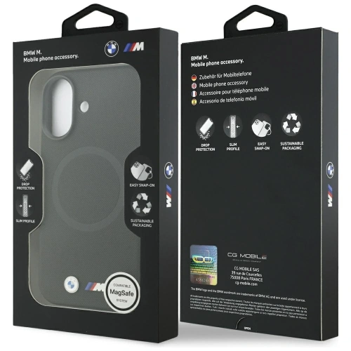 Etui BMW M FW Metal Logo MagSafe do Apple iPhone 17 czarny