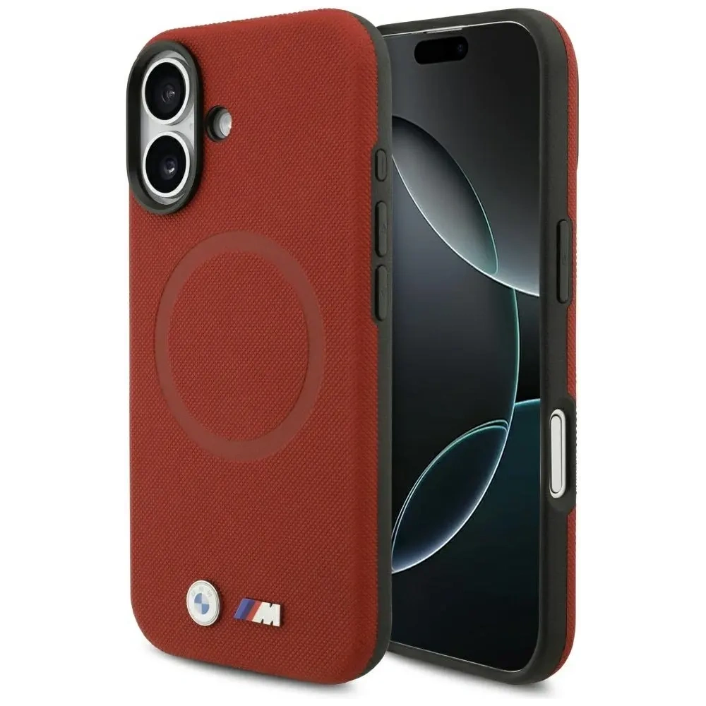 Etui BMW M FW Metal Logo MagSafe do Apple iPhone 17 czerwony