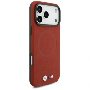 Etui BMW M FW Metal Logo MagSafe do Apple iPhone 17 Pro Max czerwony