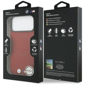 Etui BMW M FW Metal Logo MagSafe do Apple iPhone 17 Pro Max czerwony