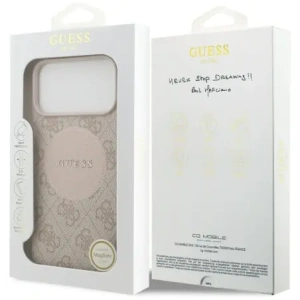 Etui Guess 4G Circle Classic Logo MagSafe do Apple iPhone 17 Pro Max różowy
