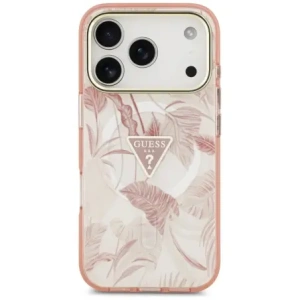 Etui Guess Jungle Tonal Triangle MagSafe do Apple iPhone 17 Pro różowy