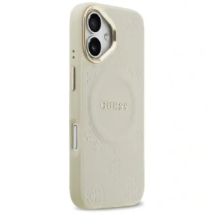 Etui Guess Peony Hot Stamp MagSafe do Apple iPhone 17 beżowy
