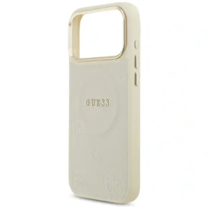 Etui Guess Peony Hot Stamp MagSafe do Apple iPhone 17 Pro Max beżowy