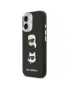 Etui Karl Lagerfeld FW Grained Karl & Choupette Heads Pins & Logo do Apple iPhone 17 czarny