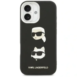 Etui Karl Lagerfeld FW Grained Karl & Choupette Heads Pins & Logo do Apple iPhone 17 czarny