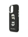 Etui Karl Lagerfeld FW Grained Karl & Choupette Heads Pins & Logo do Apple iPhone 17 czarny