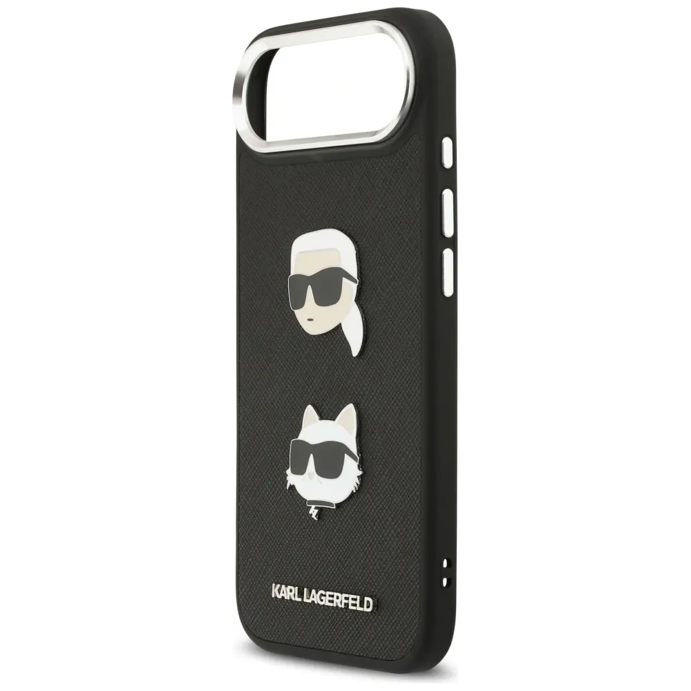 Etui Karl Lagerfeld FW Grained Karl & Choupette Heads Pins & Logo do Apple iPhone Air czarny