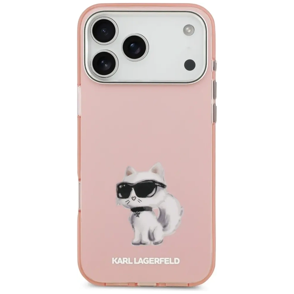 Etui Karl Lagerfeld IML Aquarelle Choupette & Logo MagSafe do Apple iPhone 17 Pro różowy