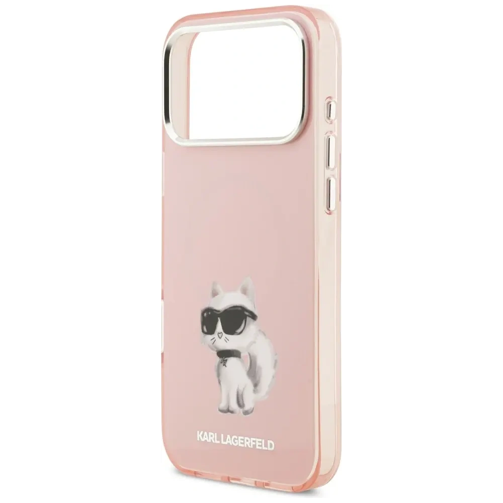 Etui Karl Lagerfeld IML Aquarelle Choupette & Logo MagSafe do Apple iPhone 17 Pro różowy