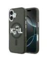 Etui Karl Lagerfeld IML Glitter Karl & Choupette Sketch Logo MagSafe do Apple iPhone 17 czarny